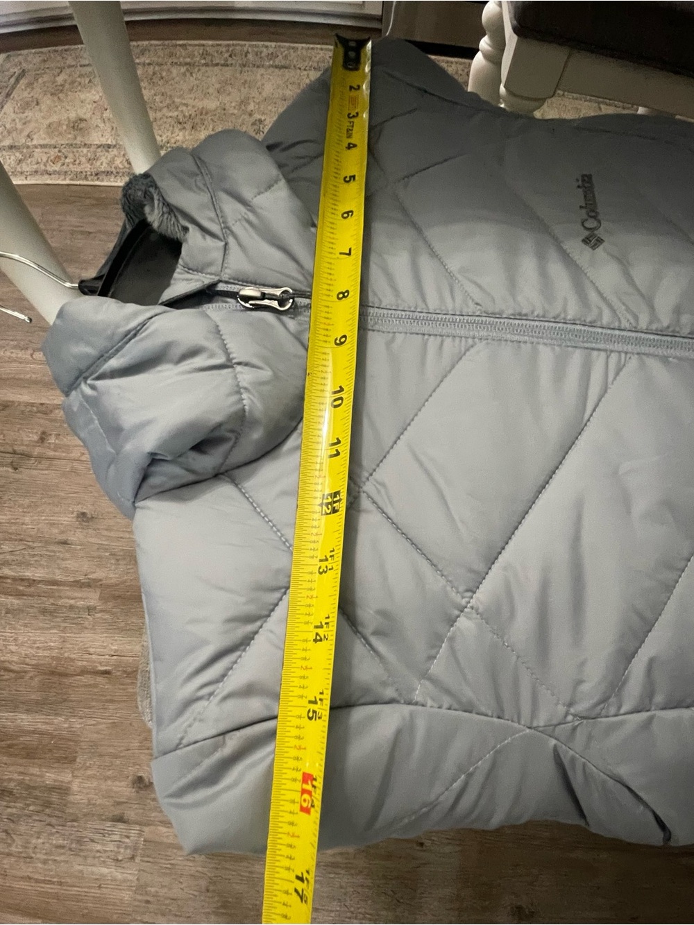 Columbia Omni-Heat Women's Gray Hooded Puffer Jacket Insulated Full Zip S - Picture 11 of 11